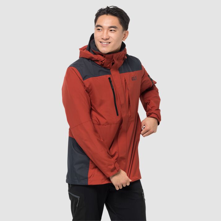 Chamarra Hardshell Jack Wolfskin Brecon Range Hombre Rojos Mexico-1682573